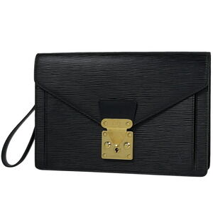 Louis Vuitton Dragonne Pochette Business Handbag Epi Noir Black